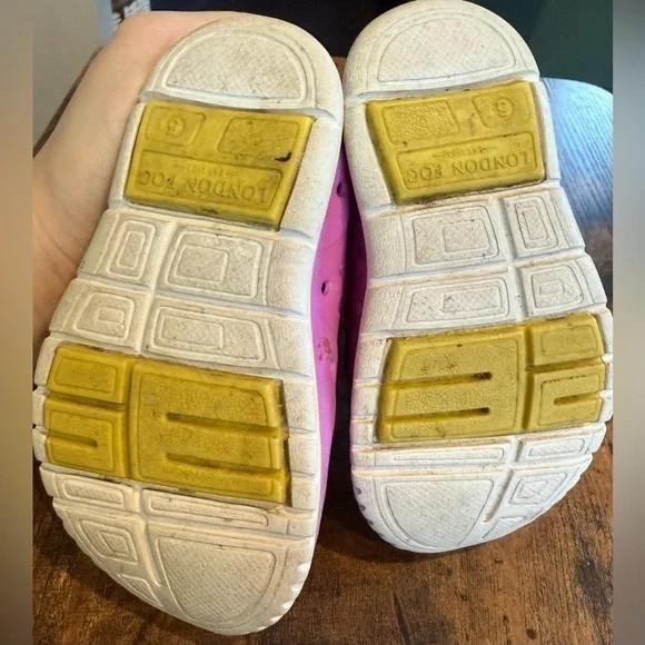 London Fog Mud Puppies Water Play Shoes Pink and Yellow Size 5 - Picture 7 of 8